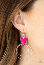 Load image into Gallery viewer, Happily Ever Hearts - Pink Earrings Paparazzi Accessories