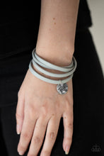 Load image into Gallery viewer, Wonderfully Worded - Silver Leather Wrap Bracelet Paparazzi Accessories