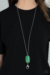green,lanyard,stone,Elemental Elegance - Green Lanyard