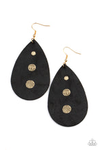 Load image into Gallery viewer, Rustic Torrent - Black Leather Earrings Paparazzi Accessories