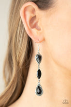 Load image into Gallery viewer, Test of TIMELESS - Black Rhinestone Earrings Paparazzi Accessories