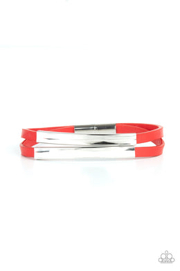 Dangerously Divine - Red Magnetic Bracelet Paparazzi Accessories