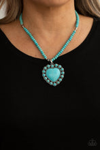 Load image into Gallery viewer, A Heart Of Stone - Blue Heart Necklace Paparazzi Accessories