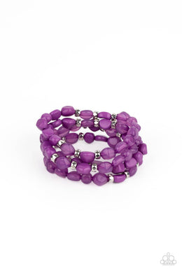 Nice GLOWING! - Purple Stretchy Bracelet Paparazzi Accessories