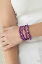 Load image into Gallery viewer, Nice GLOWING! - Purple Stretchy Bracelet Paparazzi Accessories