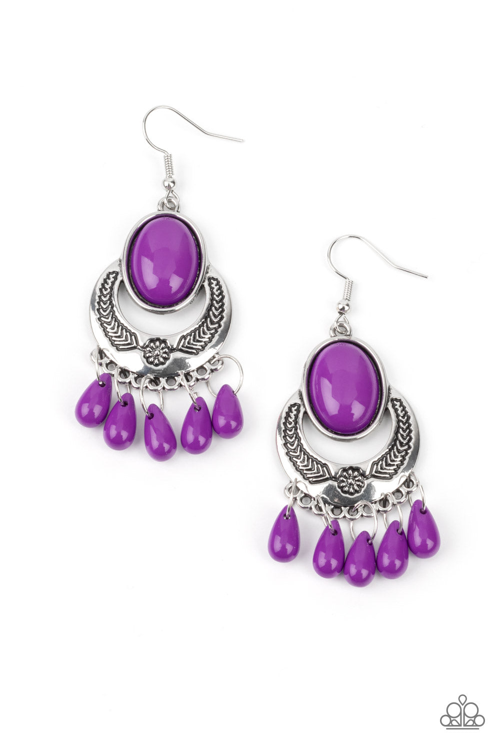 Prairie Flirt - Purple Earrings Paparazzi Accessories