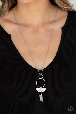 Monumental Obelisk - White Stone Necklace Paparazzi Accessories