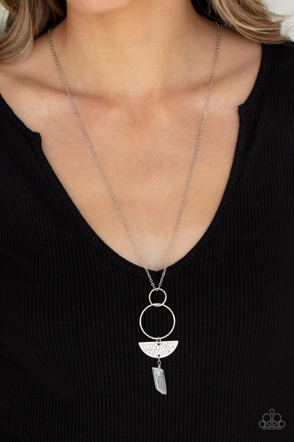 Monumental Obelisk - White Stone Necklace Paparazzi Accessories