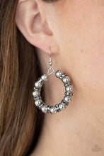 Load image into Gallery viewer, Cosmic Halo - Silver Rhinestone Earrings Paparazzi Accessories