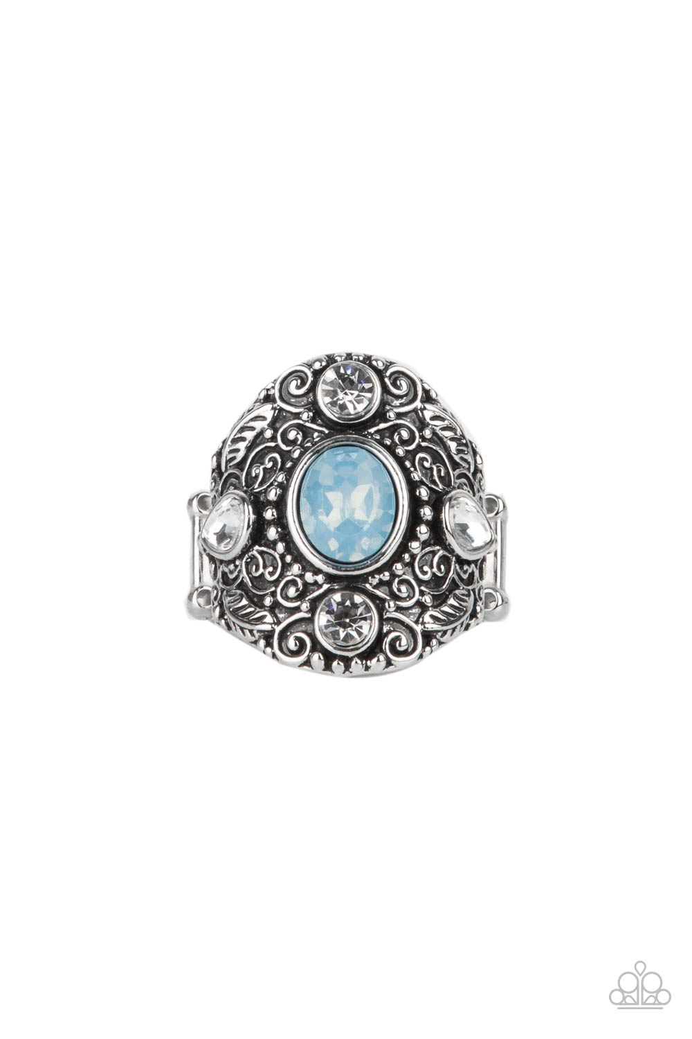 In The Limelight - Blue Rhinestone Ring Paparazzi Accessories