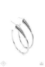 Load image into Gallery viewer, Fully Loaded Silver Hoop Earrings Paparazzi Accessories