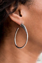 Load image into Gallery viewer, Fully Loaded Silver Hoop Earrings Paparazzi Accessories
