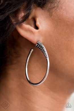 Fully Loaded Silver Hoop Earrings Paparazzi Accessories