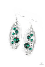 Load image into Gallery viewer, Rock Candy Bubbly - Green Rhinestone Earrings Paparazzi Accessories