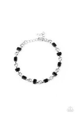 Out In Full FIERCE - Black Rhinestone Bracelet Paparazzi Accessories