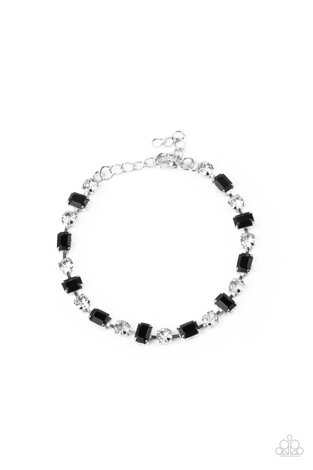 Out In Full FIERCE - Black Rhinestone Bracelet Paparazzi Accessories