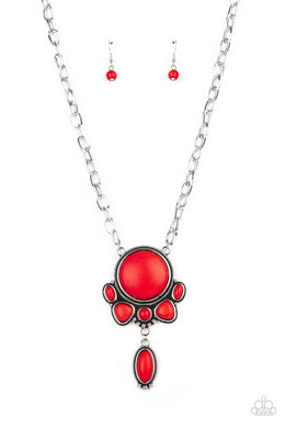 Geographically Gorgeous - Red Necklace Paparazzi Accessories