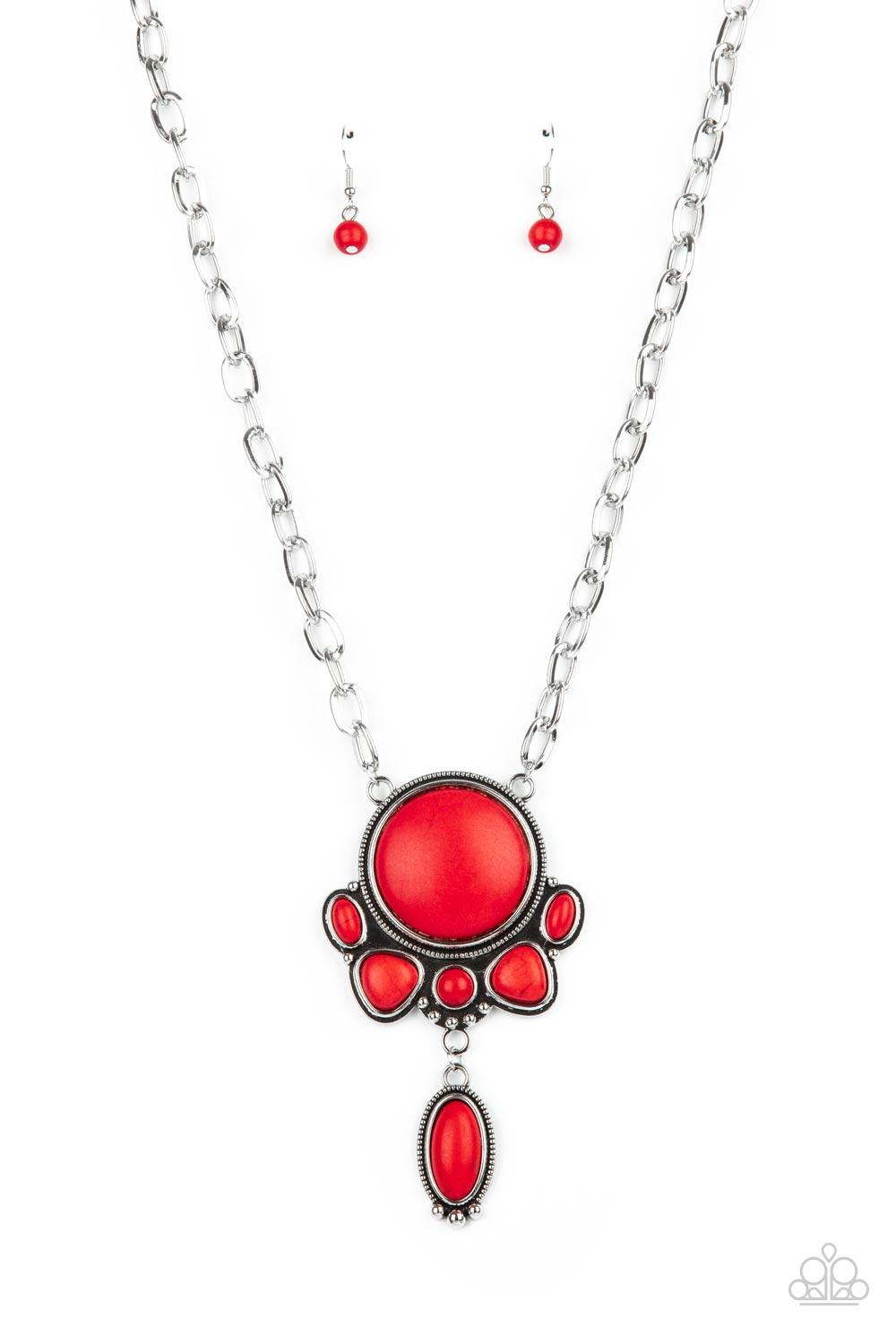 Geographically Gorgeous - Red Necklace Paparazzi Accessories