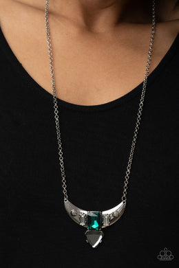 You the TALISMAN! - Green Rhinestone Necklace Paparazzi Accessories