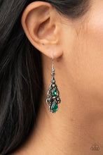 Load image into Gallery viewer, Urban Radiance - Green Rhinestone Earrings Paparazzi Accessories