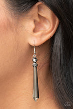 Load image into Gallery viewer, Sparkle Stream - Silver Hematite Rhinestone Earrings Paparazzi Accessories