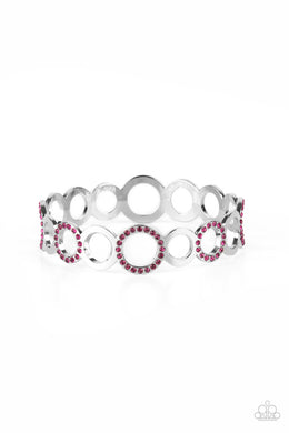 Future, Past, and POLISHED - Pink Rhinestone Bangle Bracelet Paparazzi Accessories