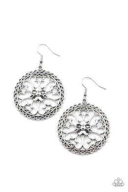 Floral Fortunes - Silver Earrings Paparazzi Accessories