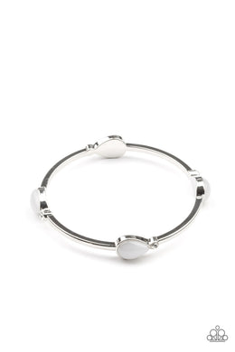 Dewdrop Dancing - White Bangle Bracelet Paparazzi Accessories
