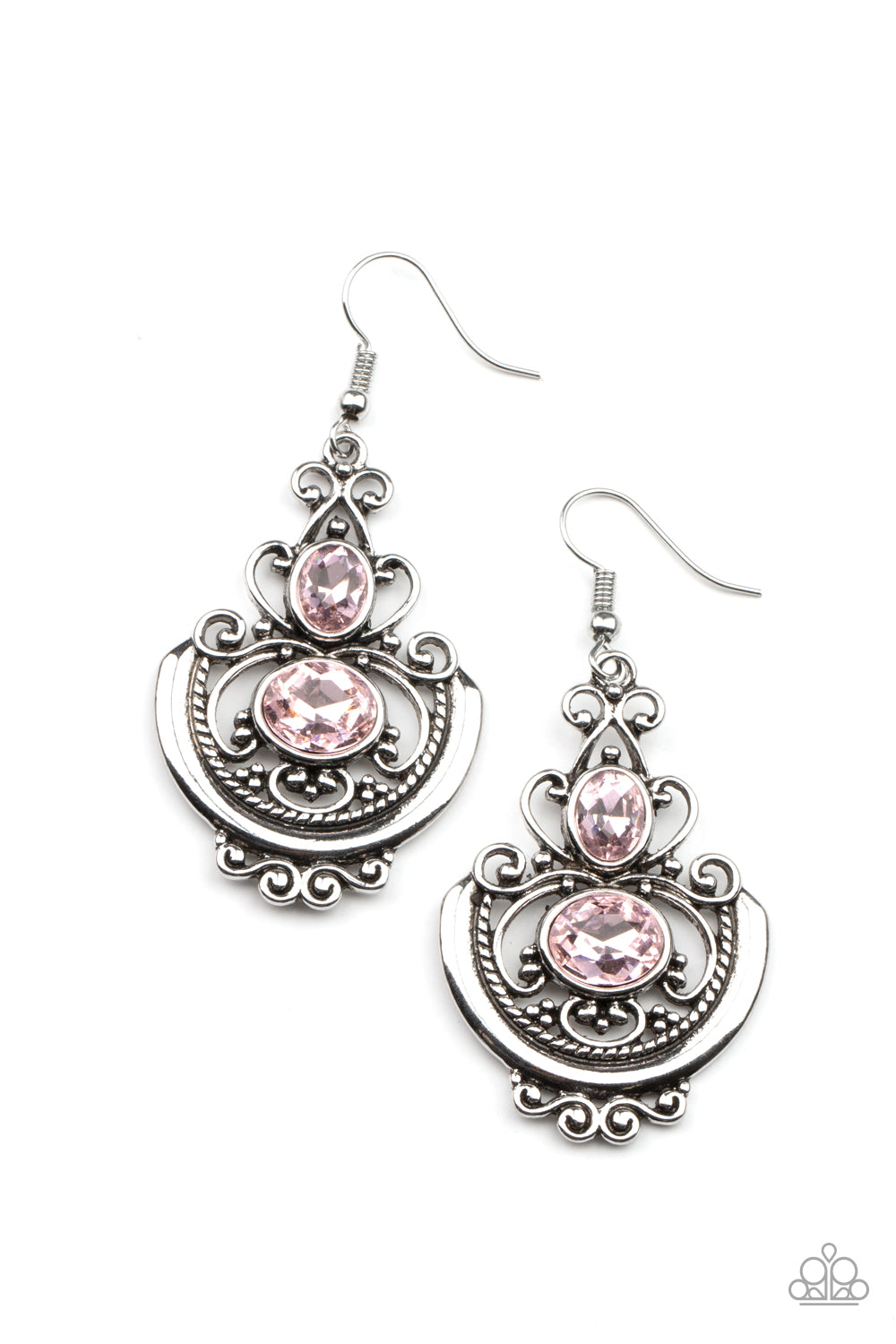 Unlimited Vacation - Pink Rhinestone Earrings Paparazzi Accessories