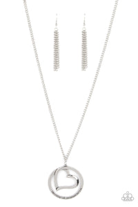 hearts,inspirational,long necklace,Positively Perfect - Silver Heart Necklace