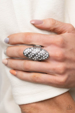 Galactic Glitz - White Rhinestone Ring Paparazzi Accessories