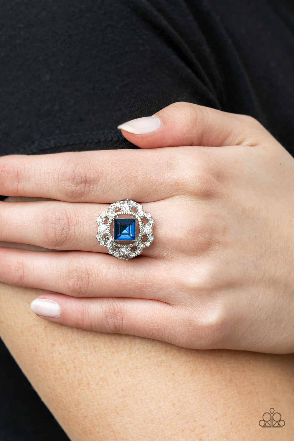 Candid Charisma - Blue Rhinestone Ring Paparazzi Accessories