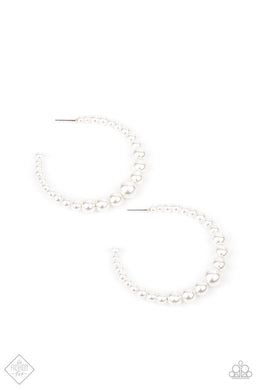 Glamour Graduate White Pearl Earrings Paparazzi Accessories