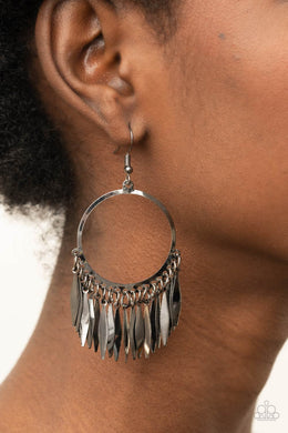 Radiant Chimes - Black Gunmetal Earrings Paparazzi Accessories