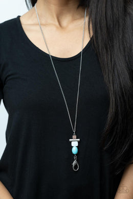Natural Novice - Blue Stone Lanyard Paparazzi Accessories