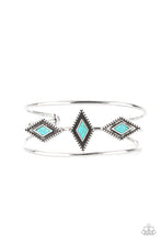 Load image into Gallery viewer, Desert Diamondback - Blue Stone Cuff Bracelet Paparazzi Accessories