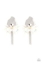 Load image into Gallery viewer, Harmonically Holographic - White Iridescent Post Earrings Paparazzi Accessories