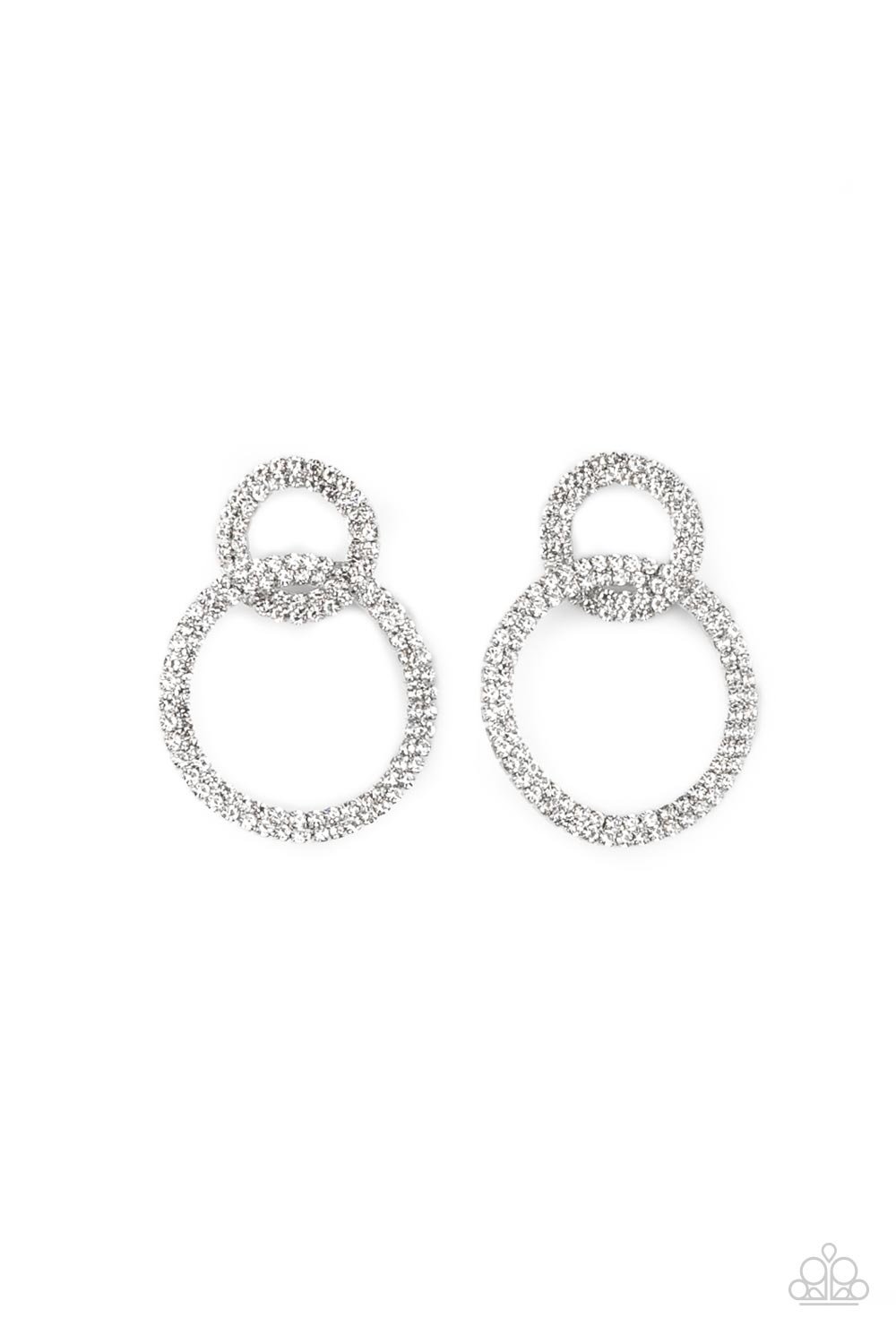 Intensely Icy - White Rhinestone Earrings Paparazzi Accessories