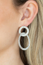Load image into Gallery viewer, Intensely Icy - White Rhinestone Earrings Paparazzi Accessories