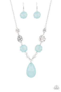 DEW What You Wanna DEW - Blue Necklace Paparazzi Accessories