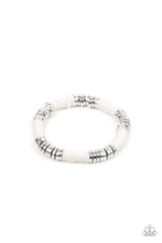 Load image into Gallery viewer, Stacked In Your Favor - White Stretchy Bracelet Paparazzi Accessories
