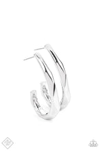 Load image into Gallery viewer, Made you HOOK Silver Hoop Earrings Paparazzi Accessories