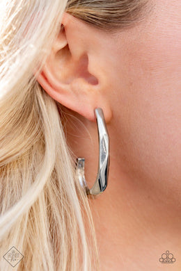 Made you HOOK Silver Hoop Earrings Paparazzi Accessories