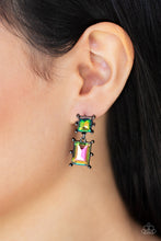 Load image into Gallery viewer, Cosmic Queen - Multi Oil Spill Rhinestone Post Earrings Paparazzi Accessories