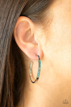 Load image into Gallery viewer, Somewhere Over the OMBRE - Blue Rhinestone Earrings Paparazzi Accessories