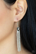 Load image into Gallery viewer, Drop-Dead Dainty - Silver Rhinestone Earrings Paparazzi Accessories