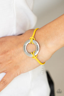 Choose Happy - Yellow Bracelet Paparazzi Accessories