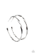 Load image into Gallery viewer, Radiantly Warped - Black Gunmetal Hoop Earrings Paparazzi Accessories