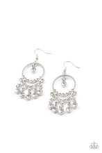 Load image into Gallery viewer, Cosmic Chandeliers - White Rhinestone Earrings Paparazzi Accessories