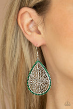 Load image into Gallery viewer, Fleur de Fantasy - Green Earrings Paparazzi Accessories
